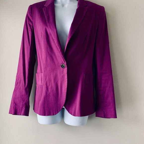 🇪🇸 ZARA magenta cotton blazer size M - Picture 1 of 11
